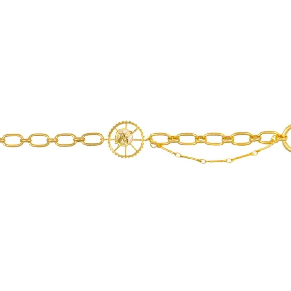 Wanderlust + Co, 18K Gold Filled, Bee & Gear, Toggle Bracelet - Picture 3 of 8